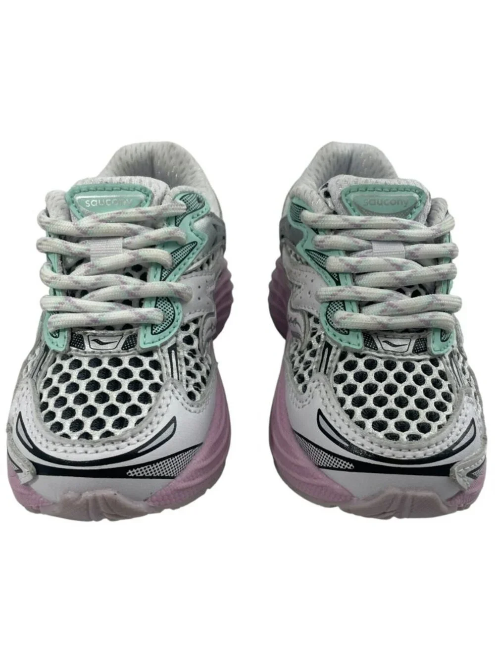 Saucony Omni 9 Sneakers White Mint Pink Running Shoes Kids Size 6 (Medium) NEW - Picture 5 of 9
